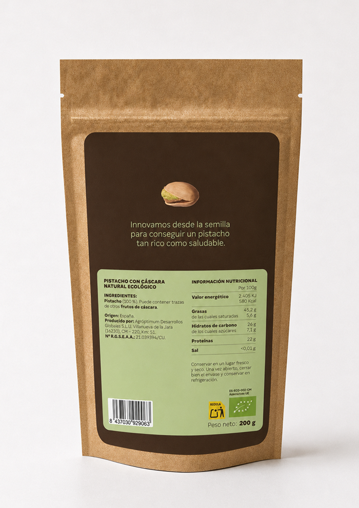 Pistacho con cáscara natural ecológico