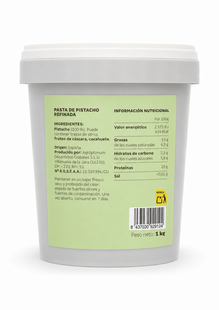 Pasta de pistacho (100% pistacho)